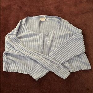 Light Purple Ribbed Cardigan